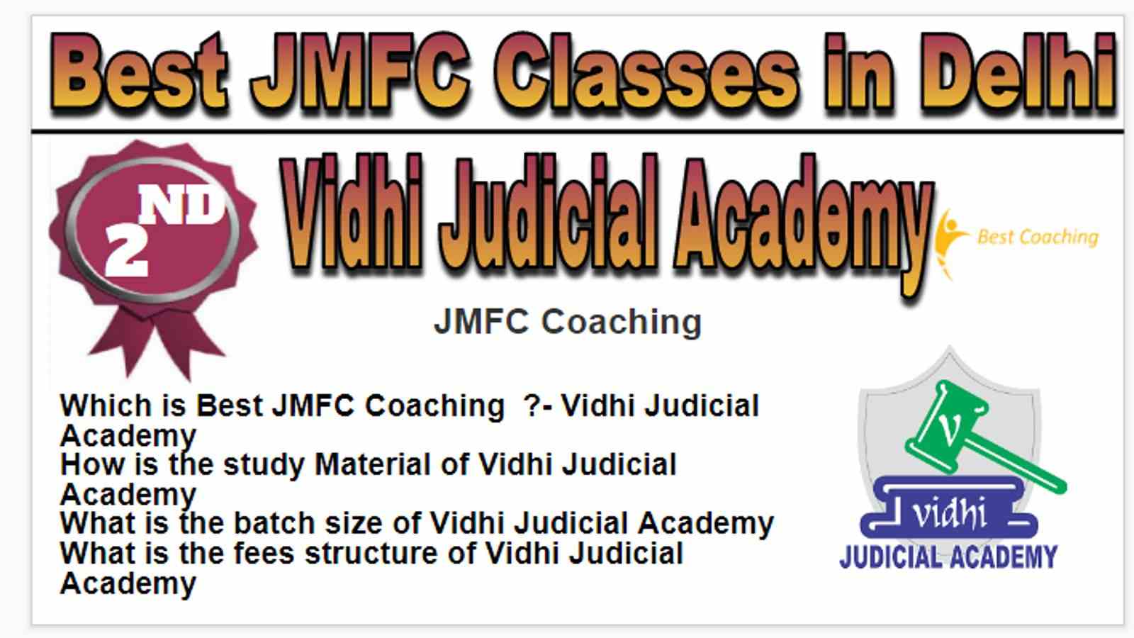 Rank 2 Best JMFC Classes in Delhi