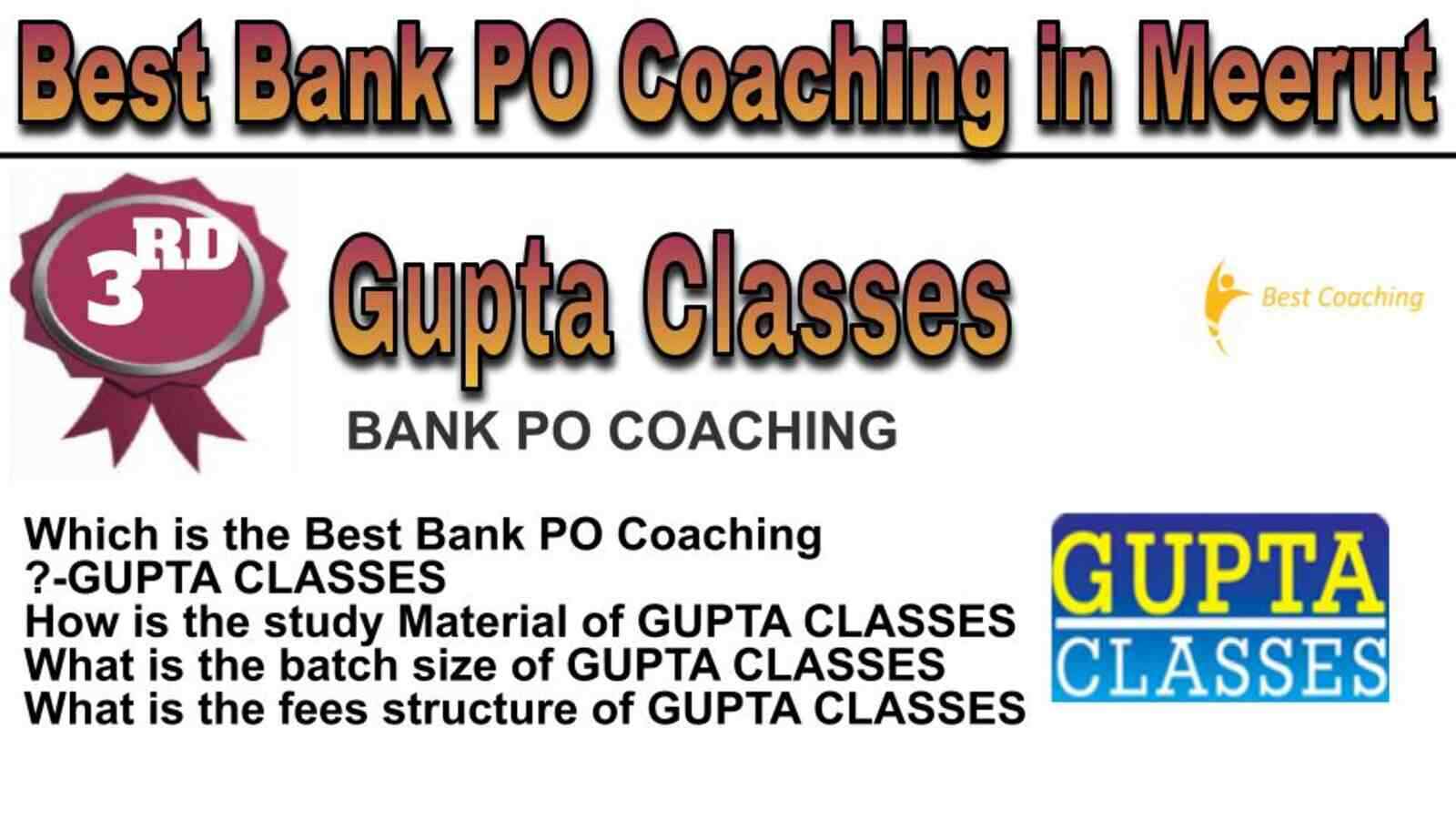 Rank 3 BEST BANK PO COACHING IN MEERUT