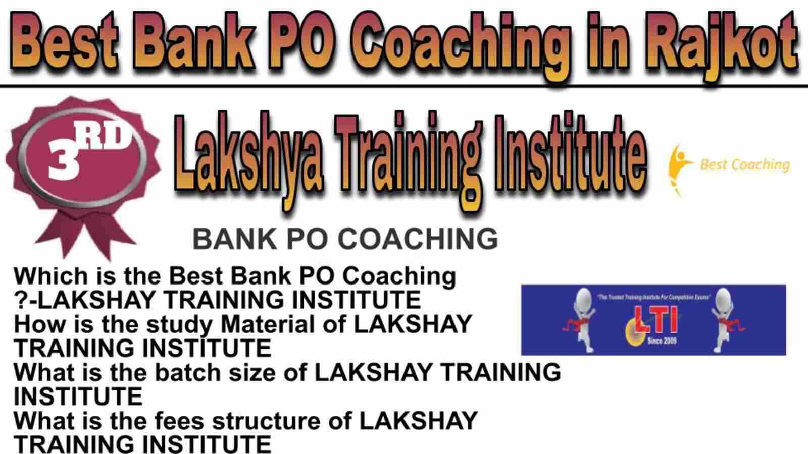 Rank 3 BEST BANK PO COAHING IN RAJKOT