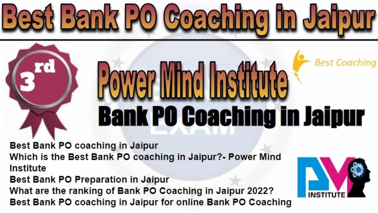 Rank 3 Best Bank PO Coaching in Jaipur