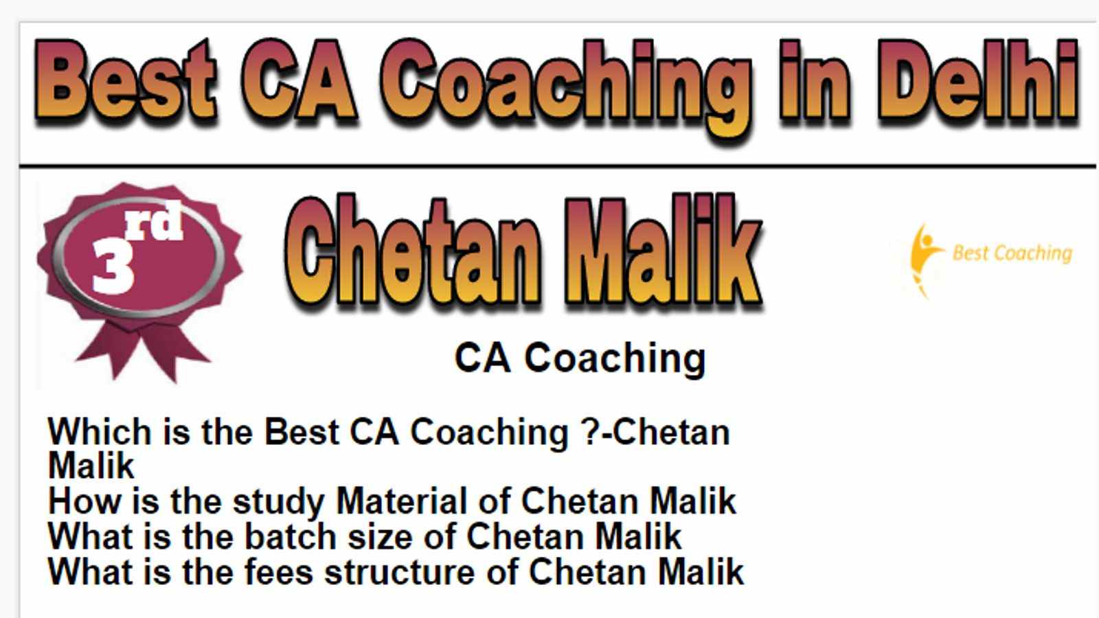 Rank 3 Best CA Coaching in Delhi