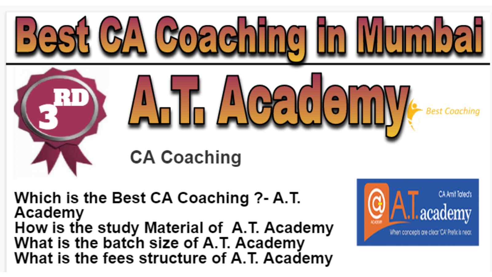 Rank 3 Best CA Coaching in Mumbai