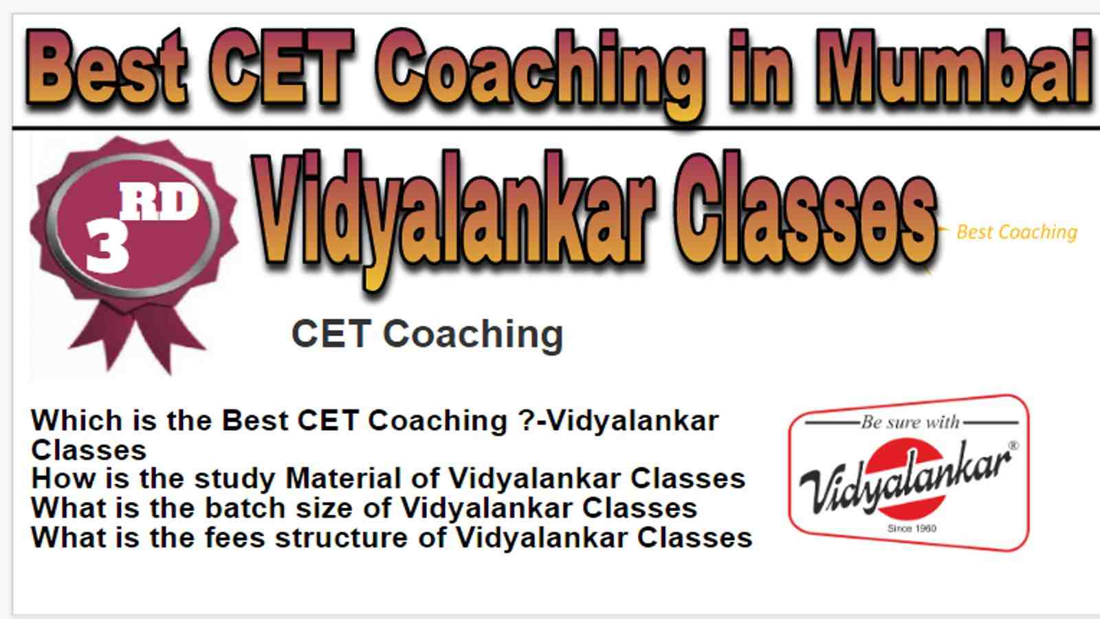 Rank 3 Best CET Coaching in Mumbai