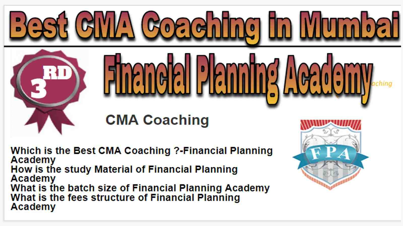 Rank 3 Best 10 CMA Classes in Mumbai