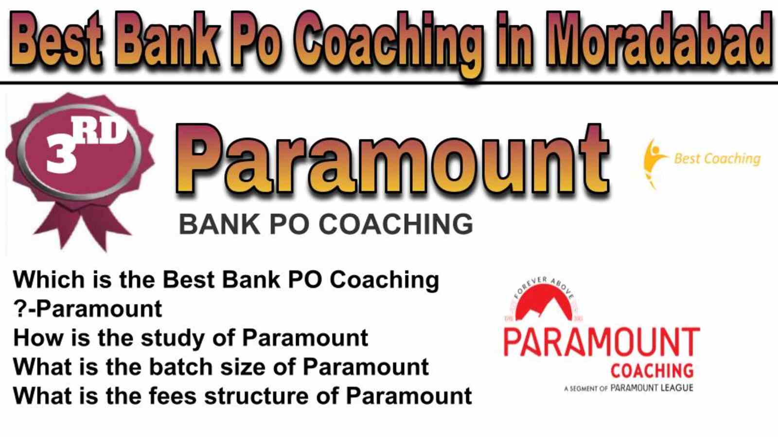 Rank 3 best bank Po Coaching in Moradabad