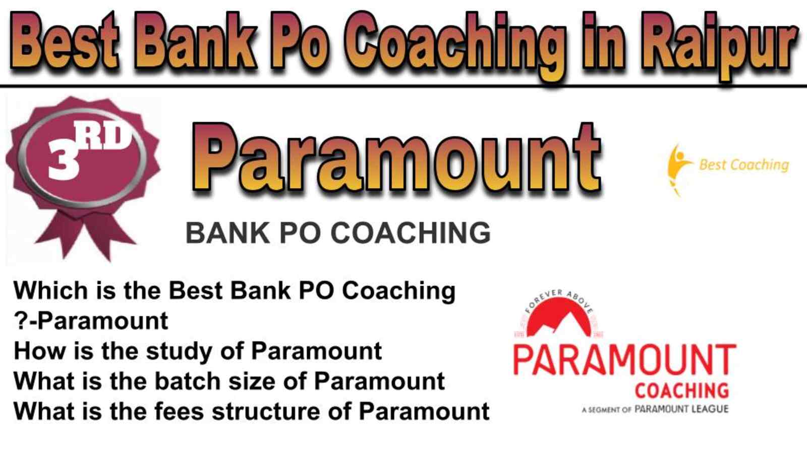 Rank 3 best bank po coaching in Raipur