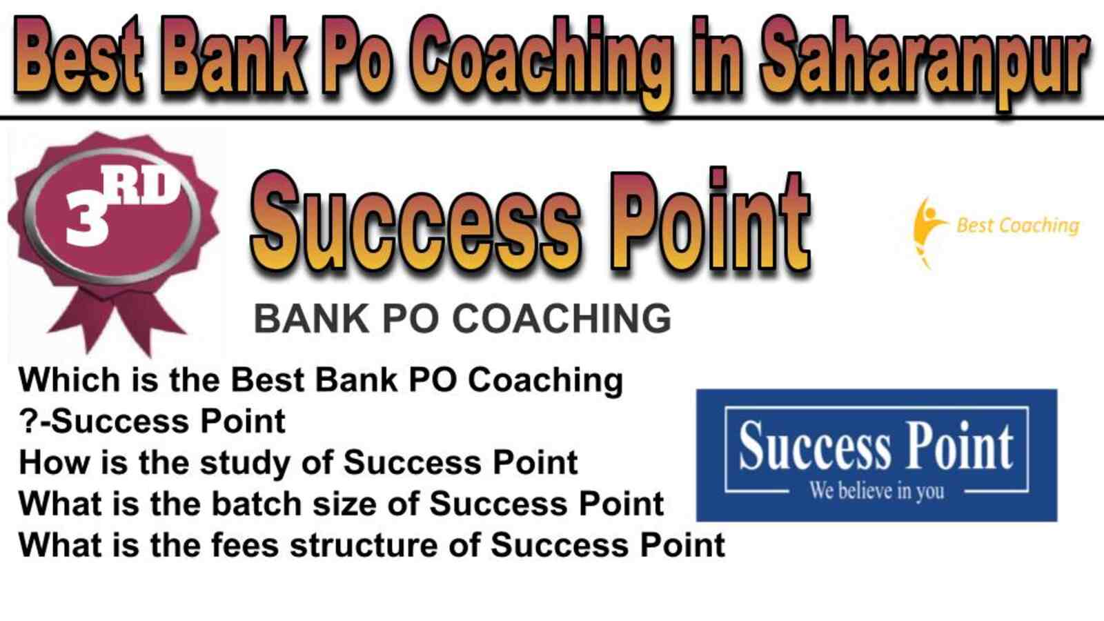 Rank 3 best bank po coaching in Saharanpur