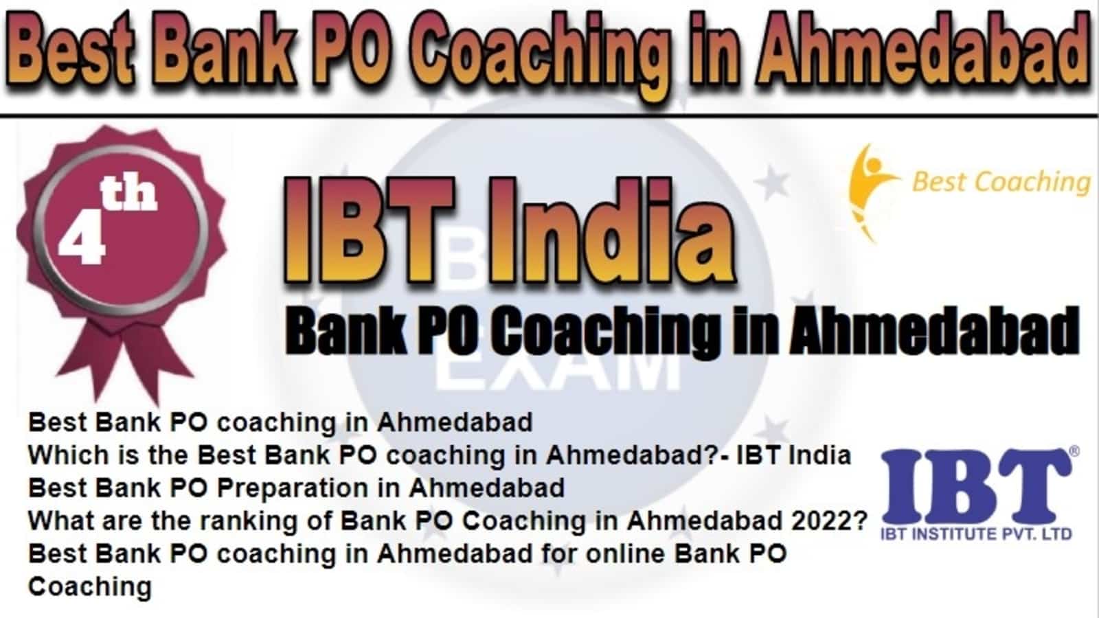 Rank 4 Best Bank PO Coaching in Ahmedabad