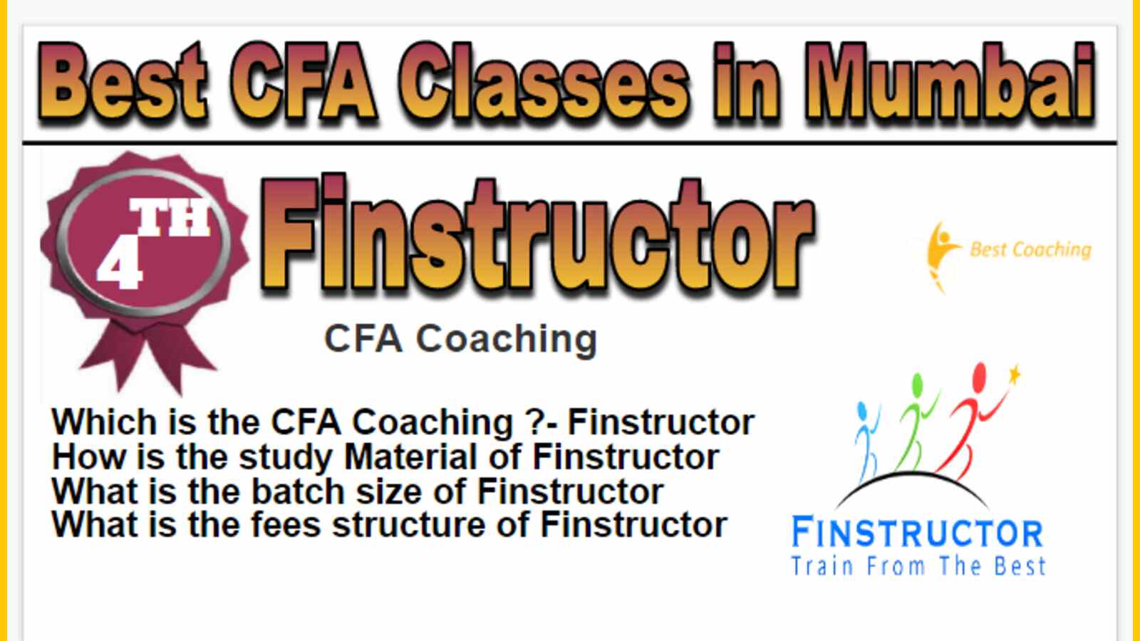 Rank 4 Best CFA Classes in Mumbai