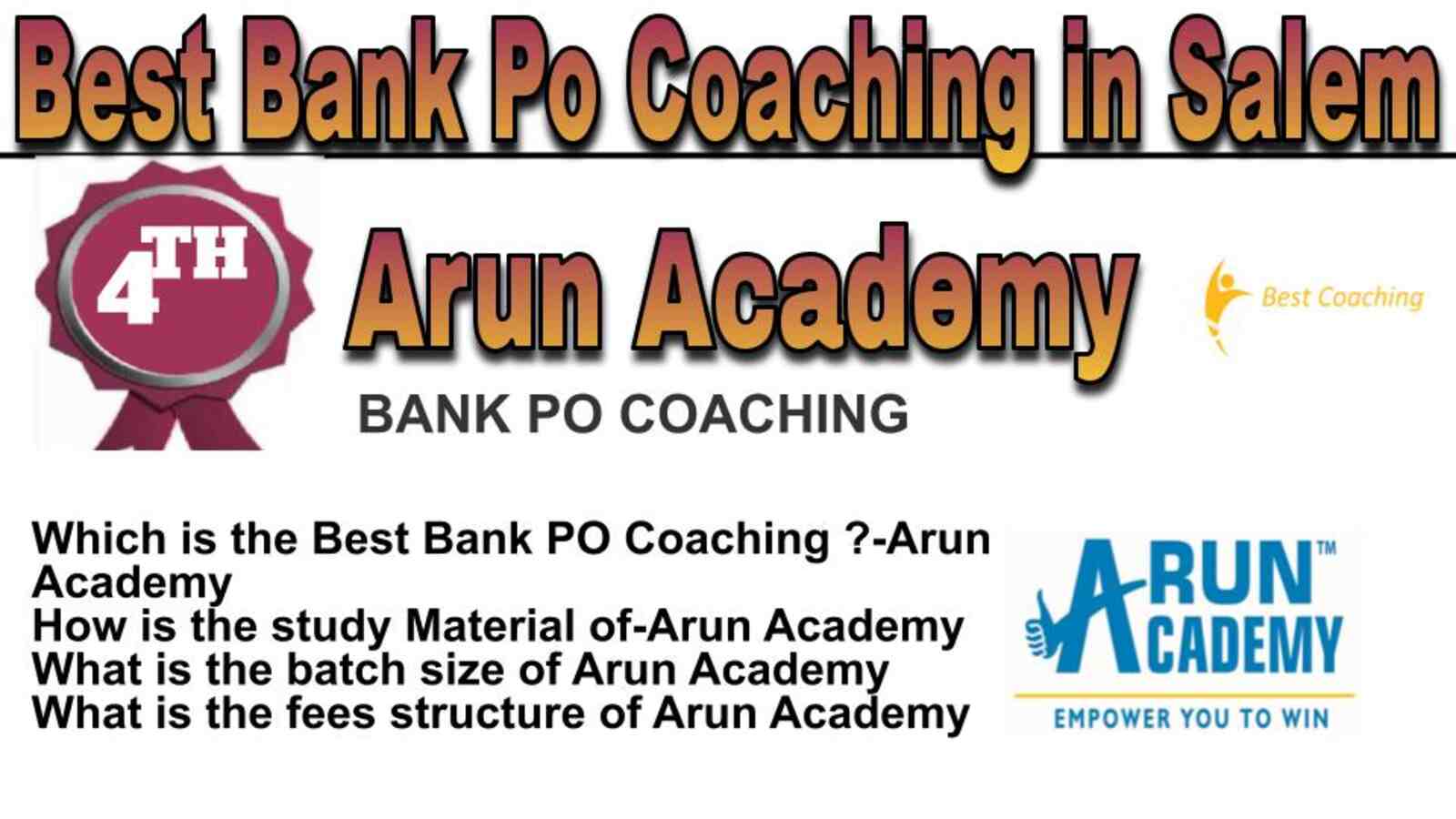 Rank 4 best bank po coaching in Salem Rank 4 best bank po coaching in Salem