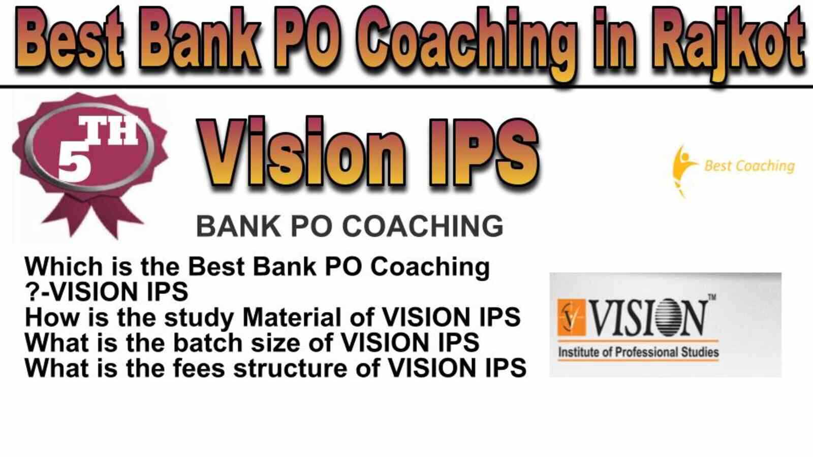 Rank 5 BEST BANK PO COAHING IN RAJKOT