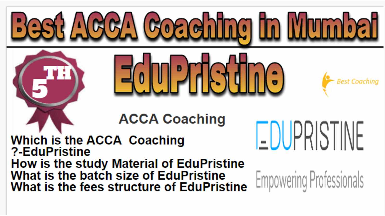 Rank 5 Best ACCA Coaching in Mumbai