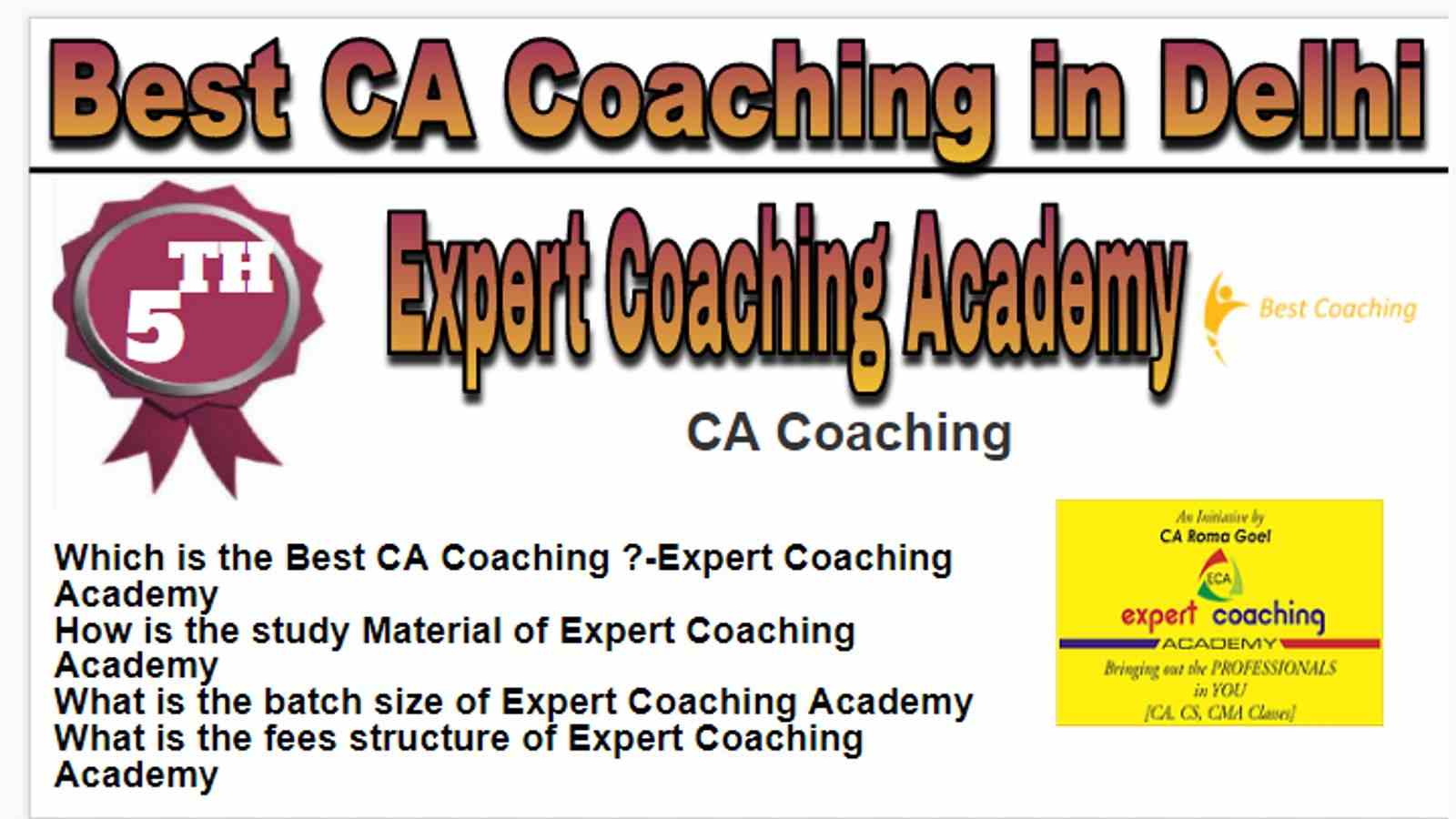 Rank 5 Best CA Coaching in Delhi
