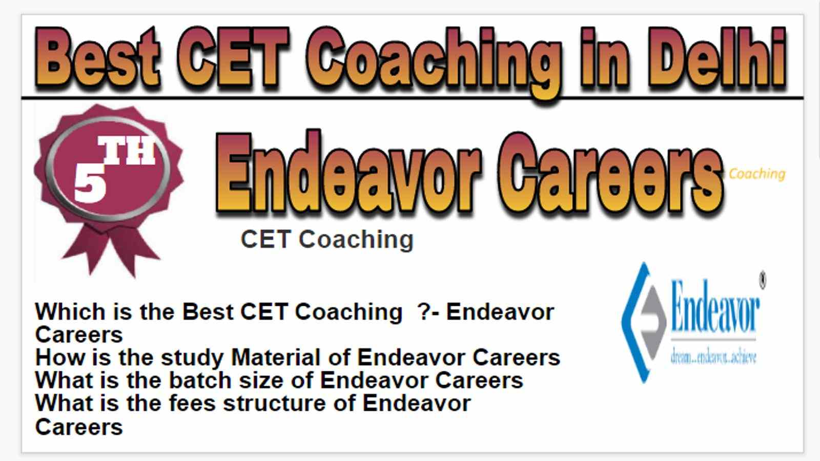 Rank 5 Best CET Exam Coaching in Delhi