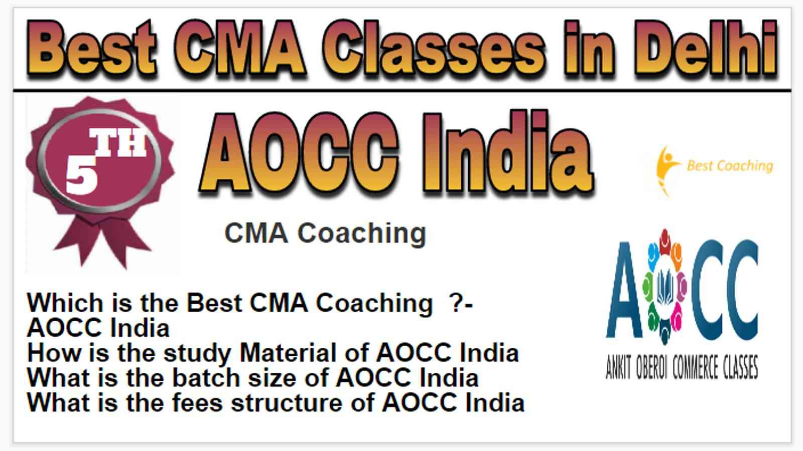 Rank 4 Best 10 CMA Classes in Delhi