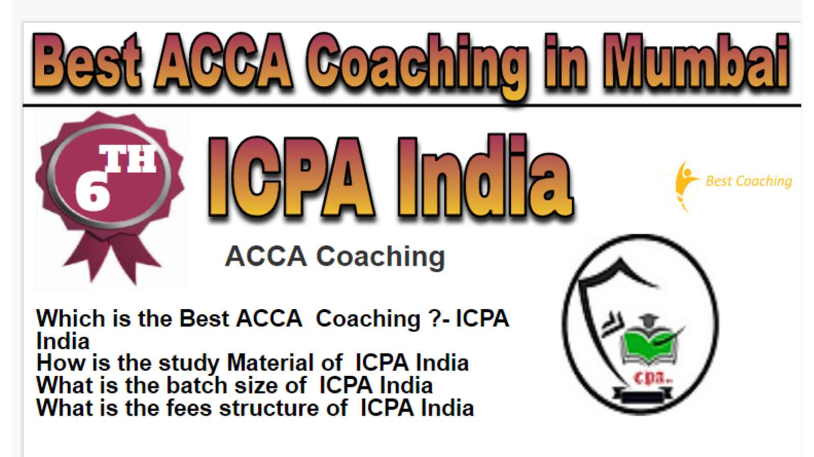 Rank 6 Best ACCA Coaching in Mumbai