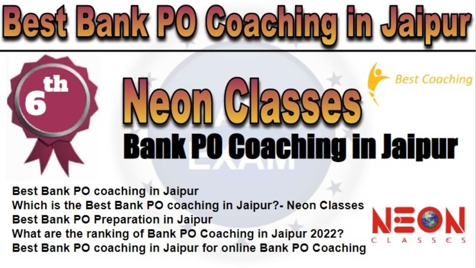 Rank 6 Best Bank PO Coaching in Jaipur