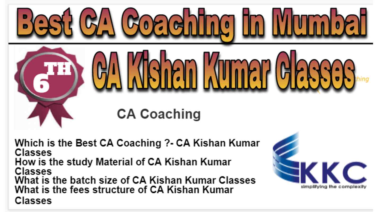 Rank 6 Best CA Coaching in Mumbai