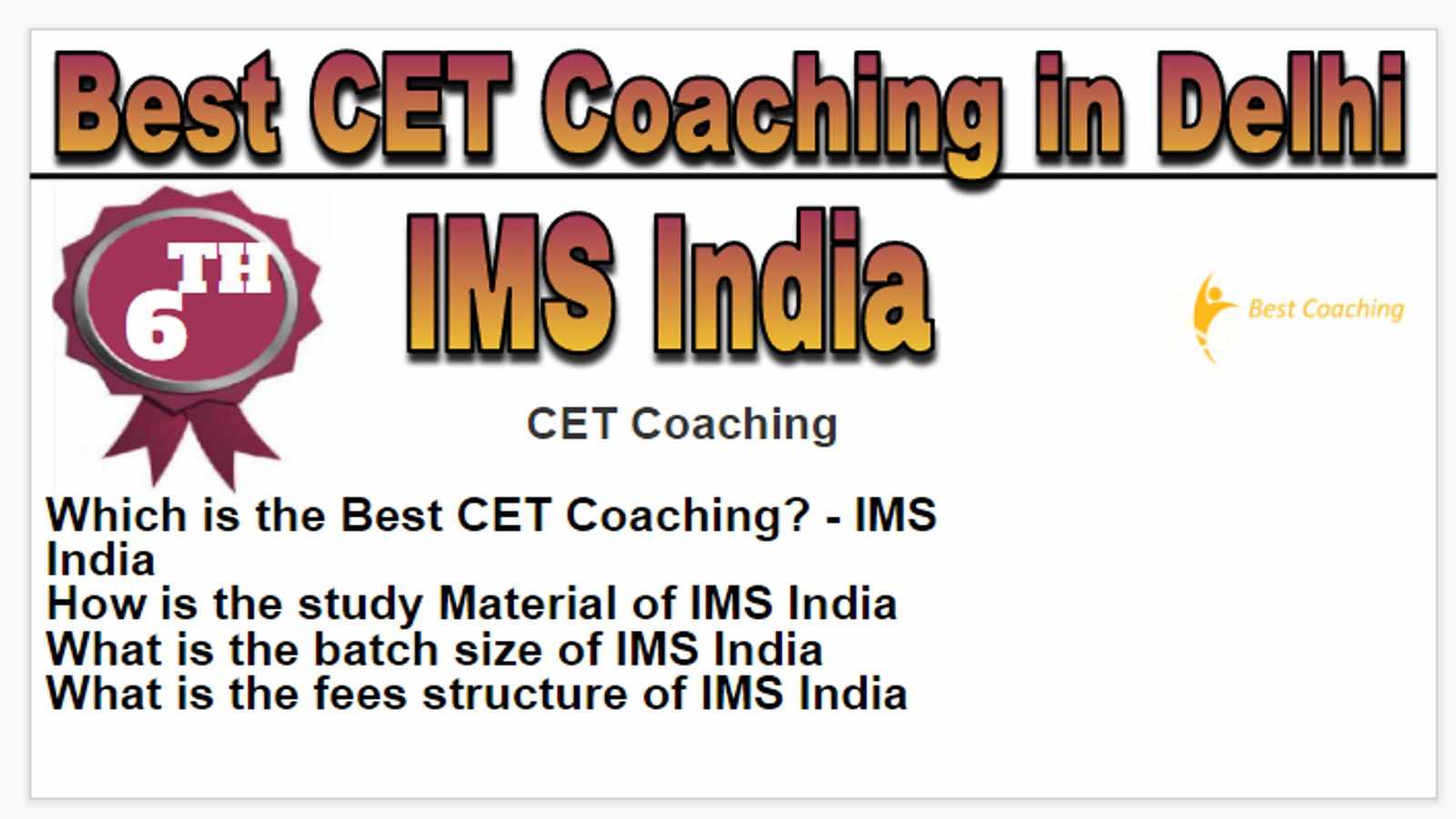 Rank 6 Best CET Exam Coaching in Delhi