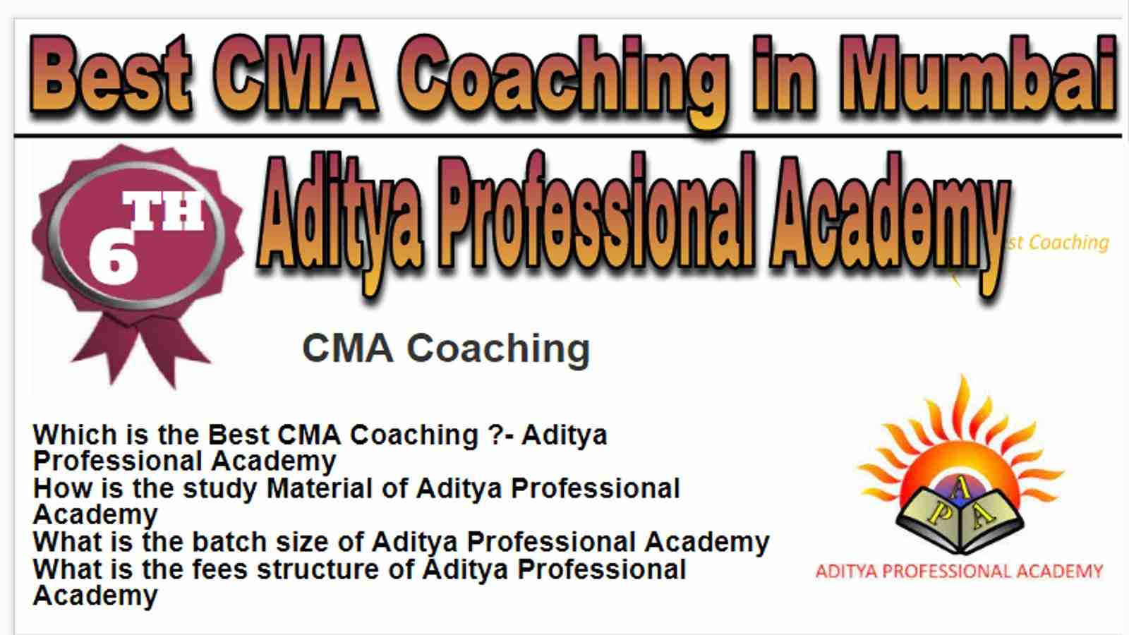 Rank 6 Best 10 CMA Classes in Mumbai