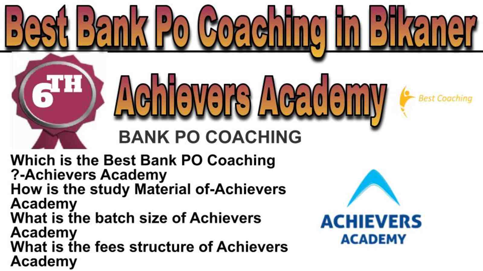 Rank 6 best bank po coaching in Bikaner