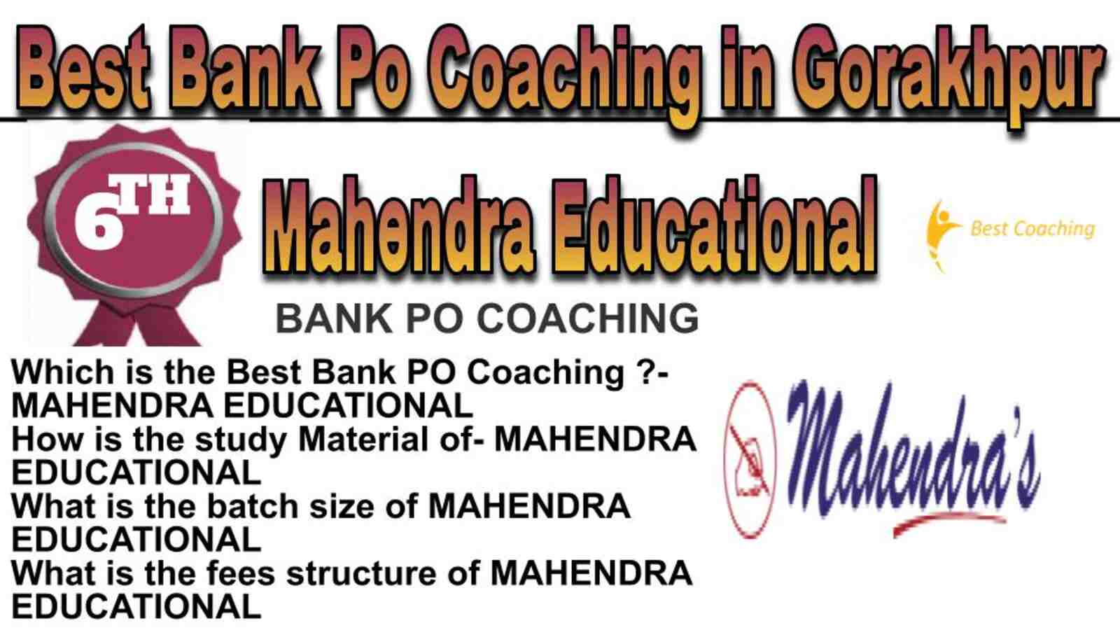 Rank 6 best bank po coaching in Gorakhpur