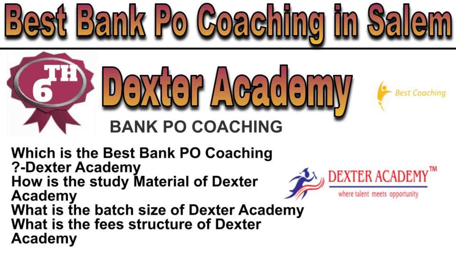 Rank 6 best bank po coaching in Salem Rank 6 best bank po coaching in Salem