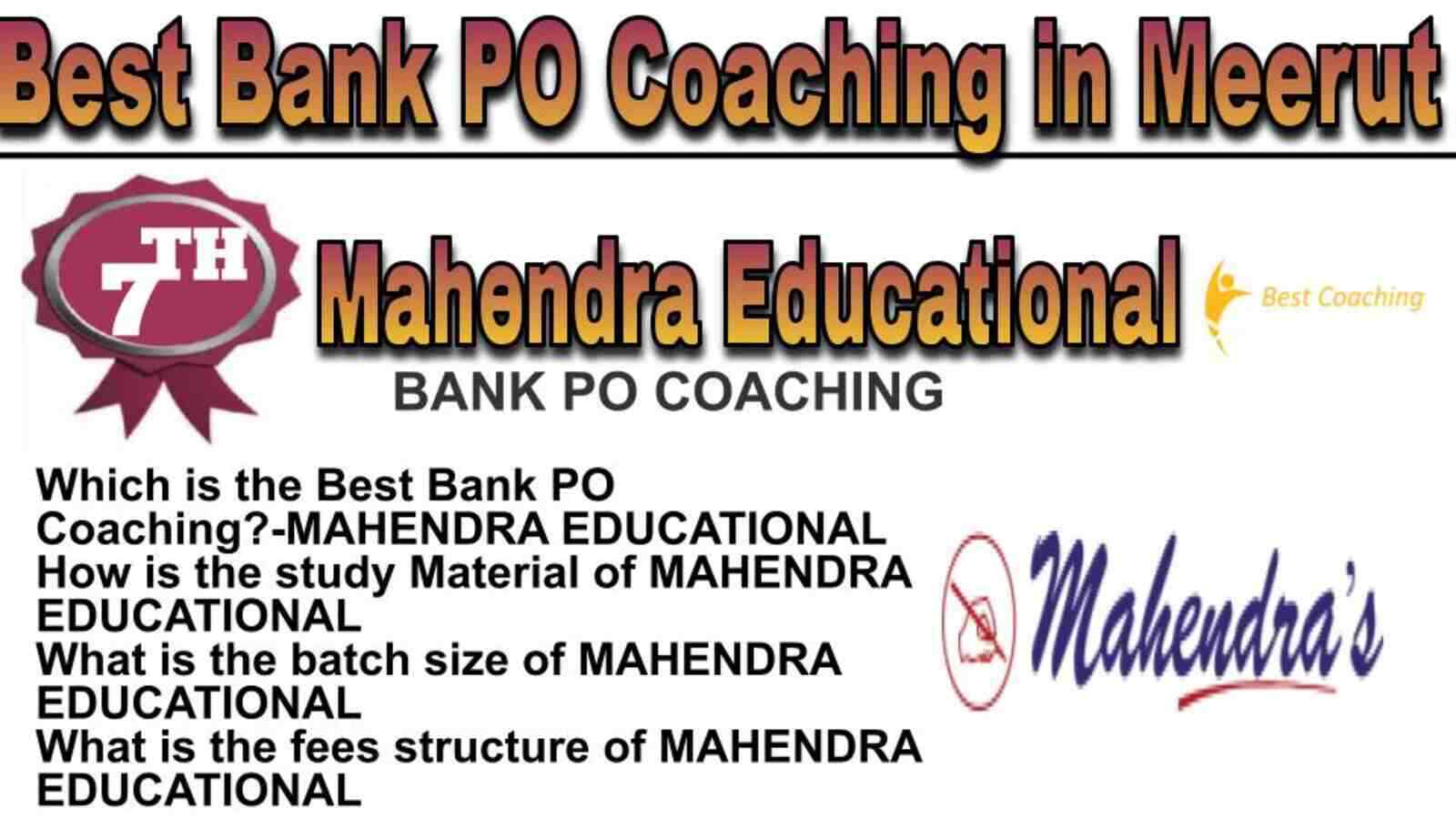 Rank 7 BEST BANK PO COACHING IN MEERUT
