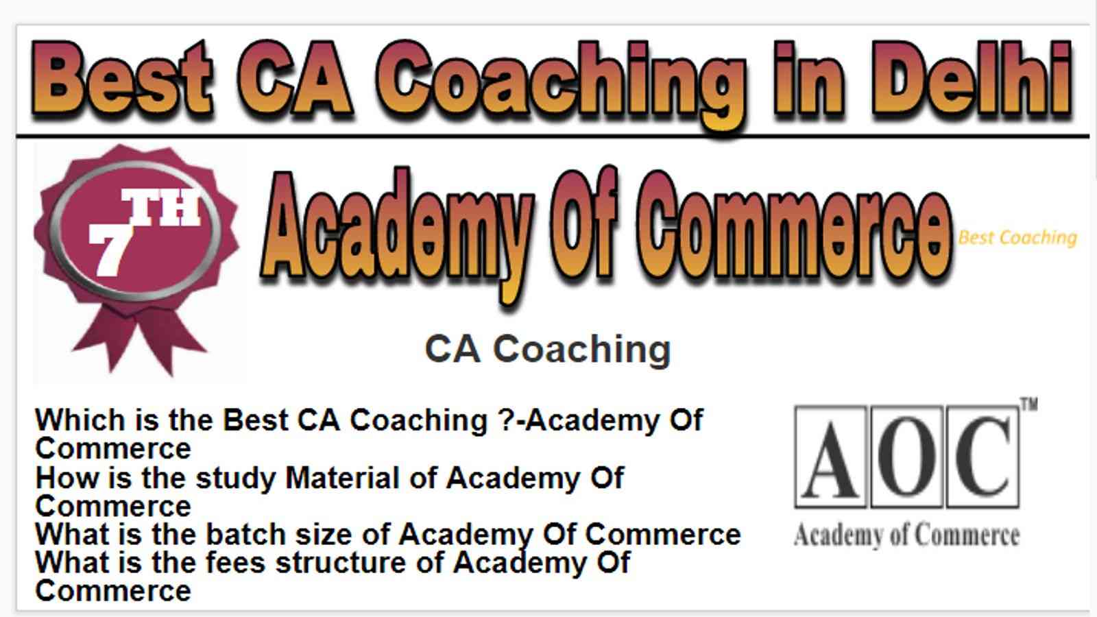 Rank 7 Best CA Coaching in Delhi