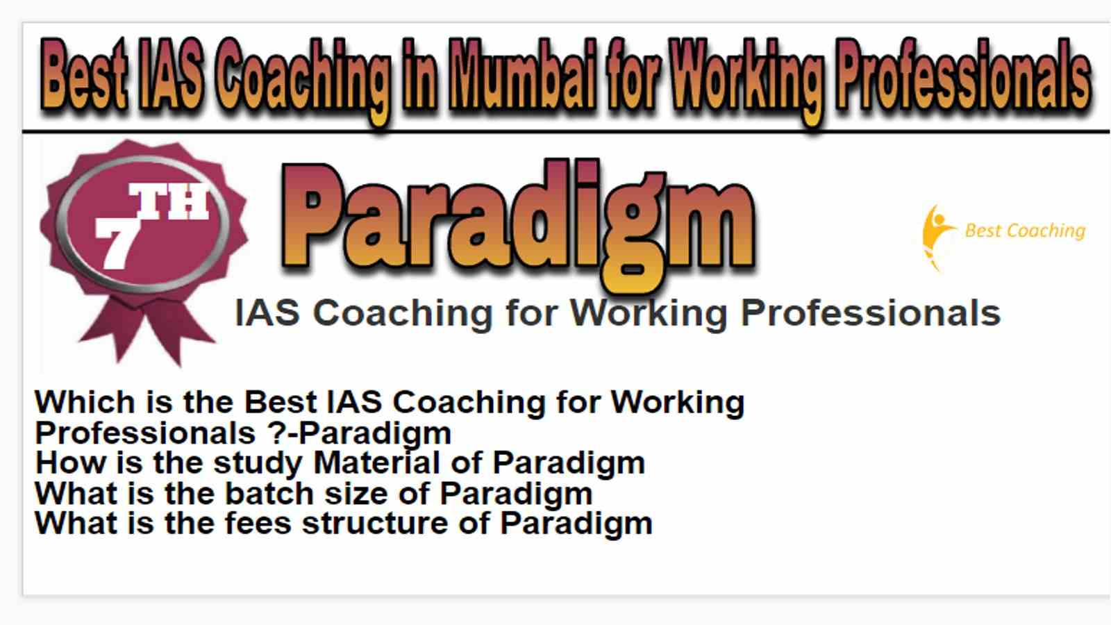 Rank 7 Best IAS Coaching in Mumbai for Working Professionals