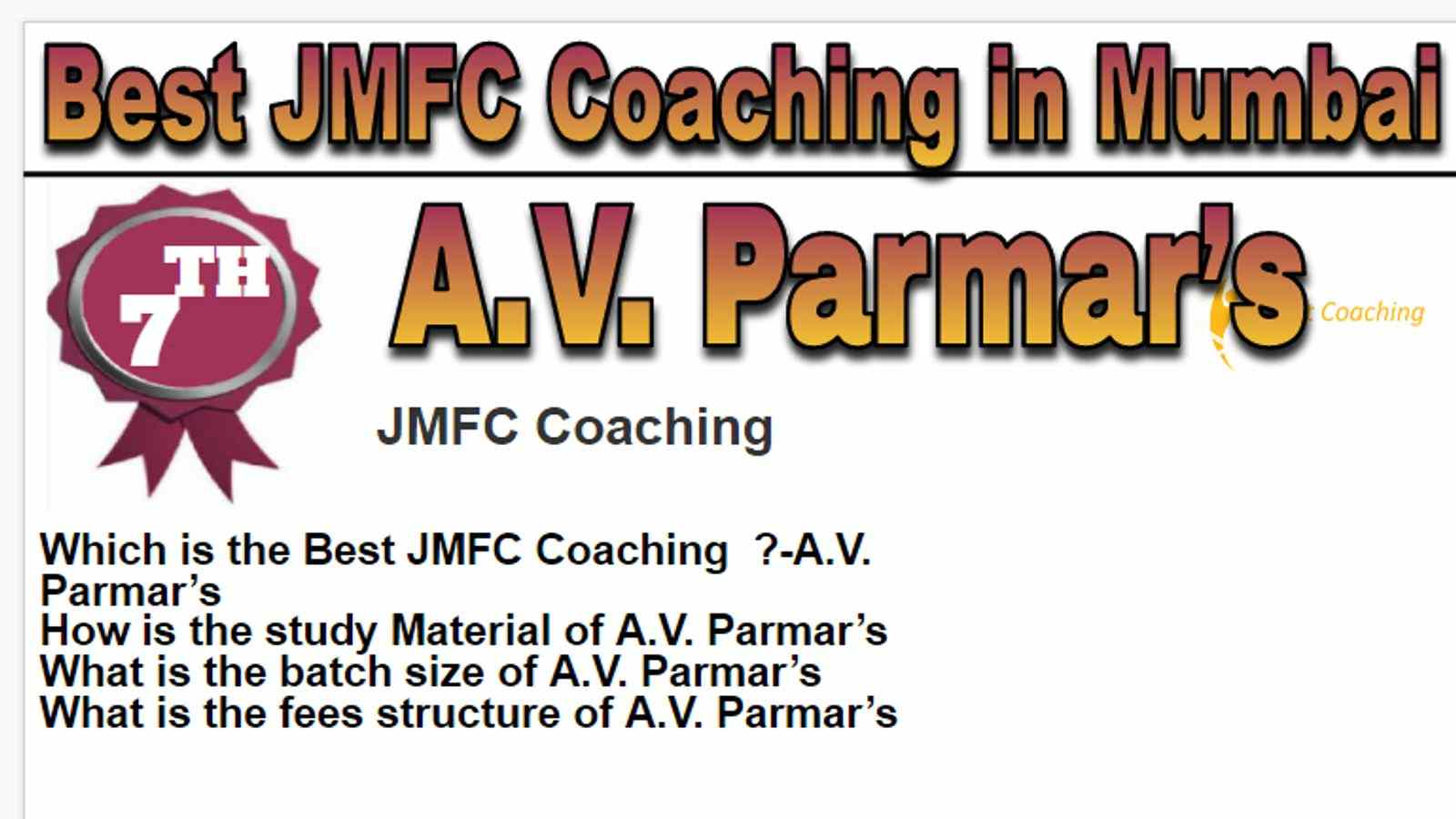 Rank 7 BestJMFC Classes in Mumbai