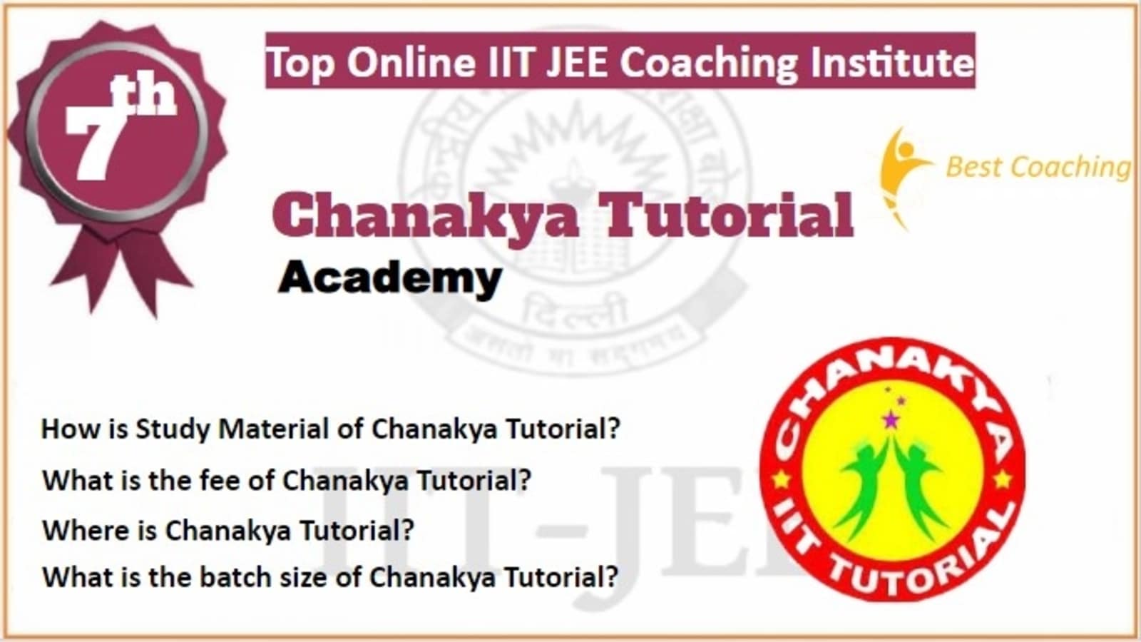 Rank 7 Best Online IIT JEE Coaching