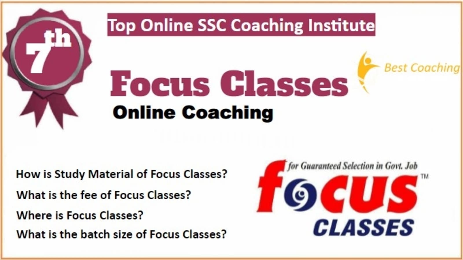Rank 7 Best Online SSC Coaching