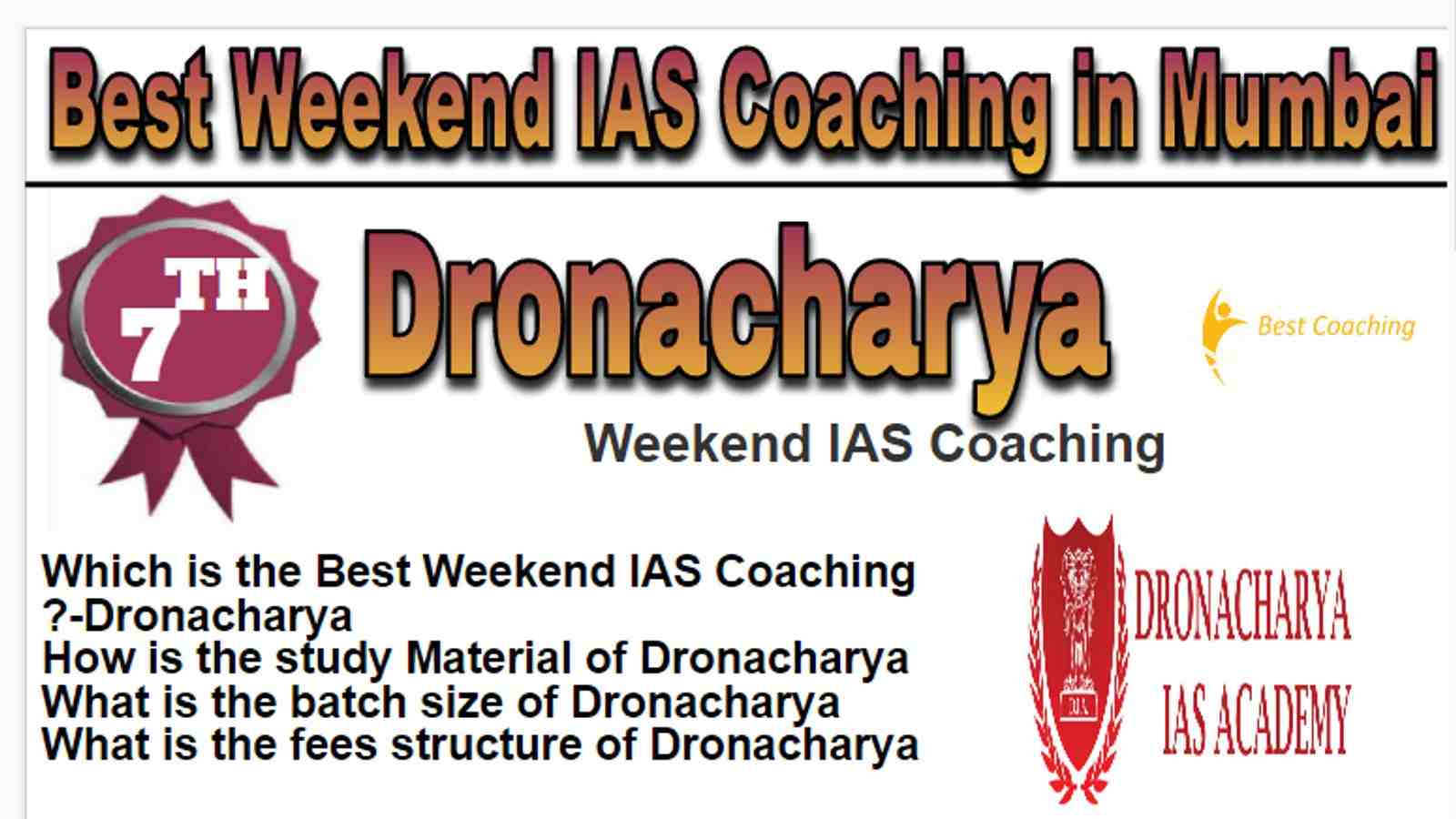 Rank 7 Best Weekend IAS Coaching in Mumbai