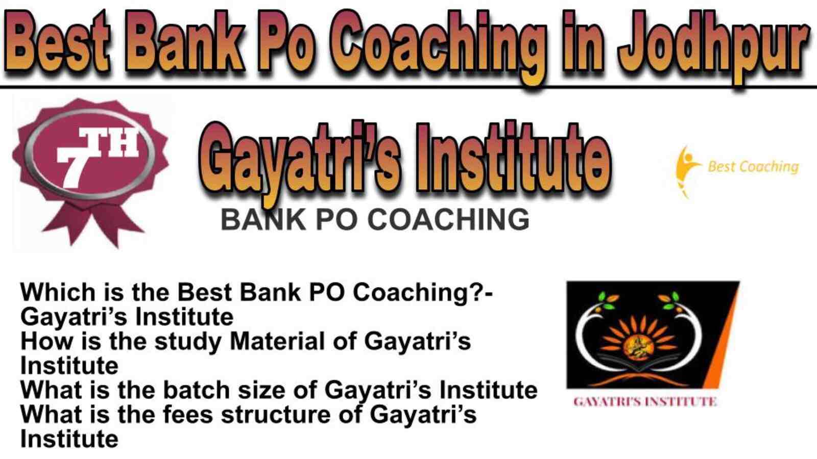 Rank 7 Best bank po coaching in Jodhpur