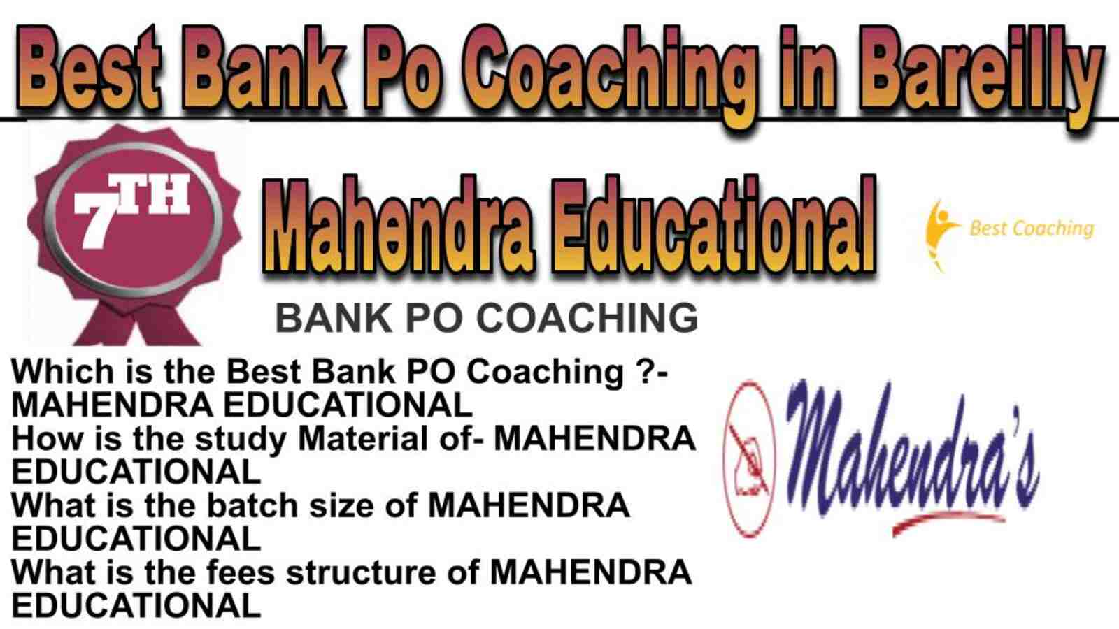 Rank 7 best bank po coaching in Bareilly