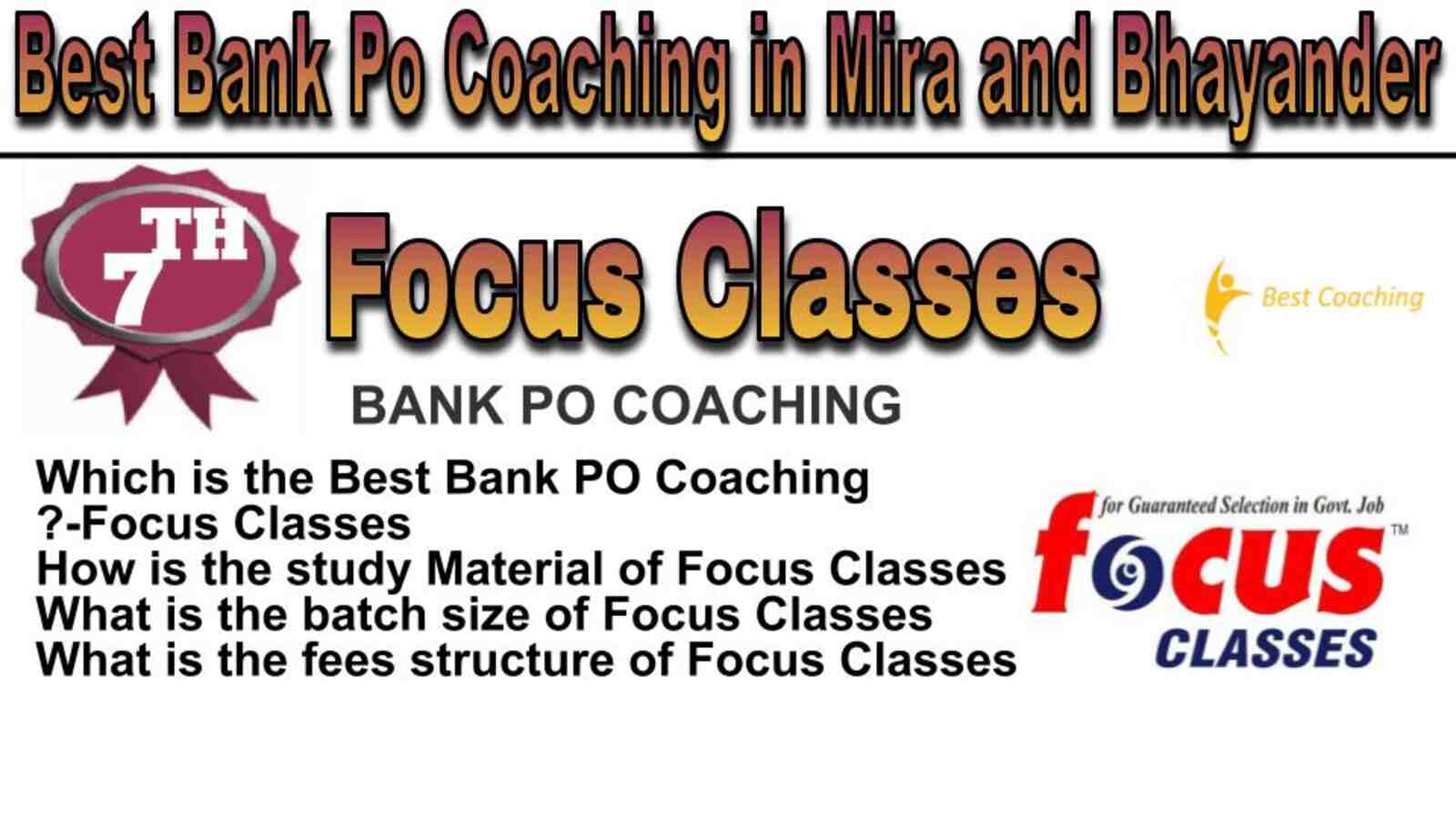 Rank 7 best bank po coaching in Mira and Bhayander
