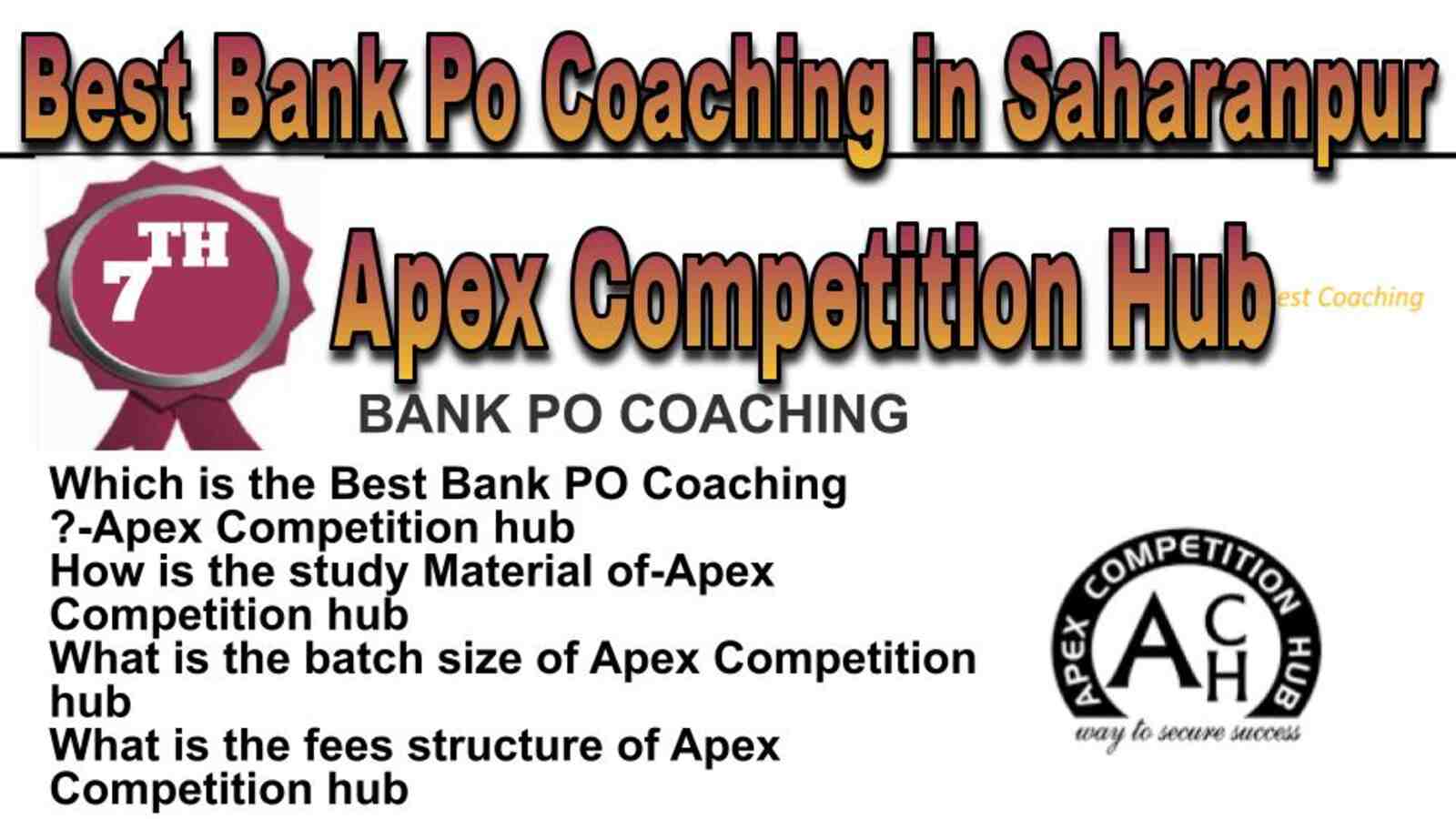 Rank 7 best bank po coaching in Saharanpur