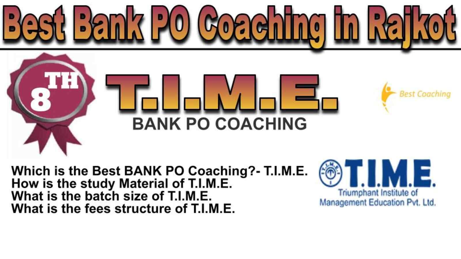 Rank 8 BEST BANK PO COAHING IN RAJKOT