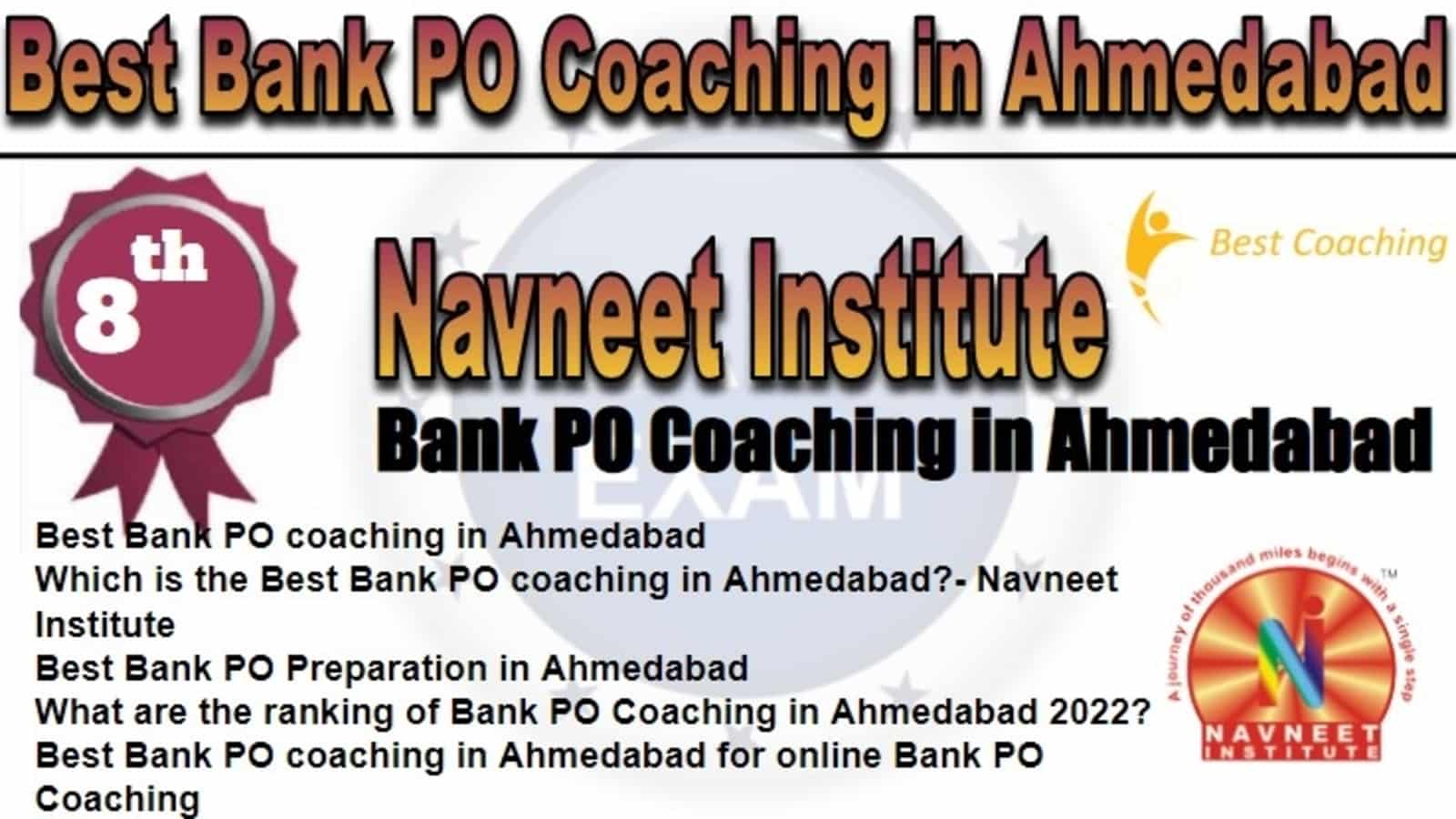 Rank 8 Best Bank PO Coaching in Ahmedabad