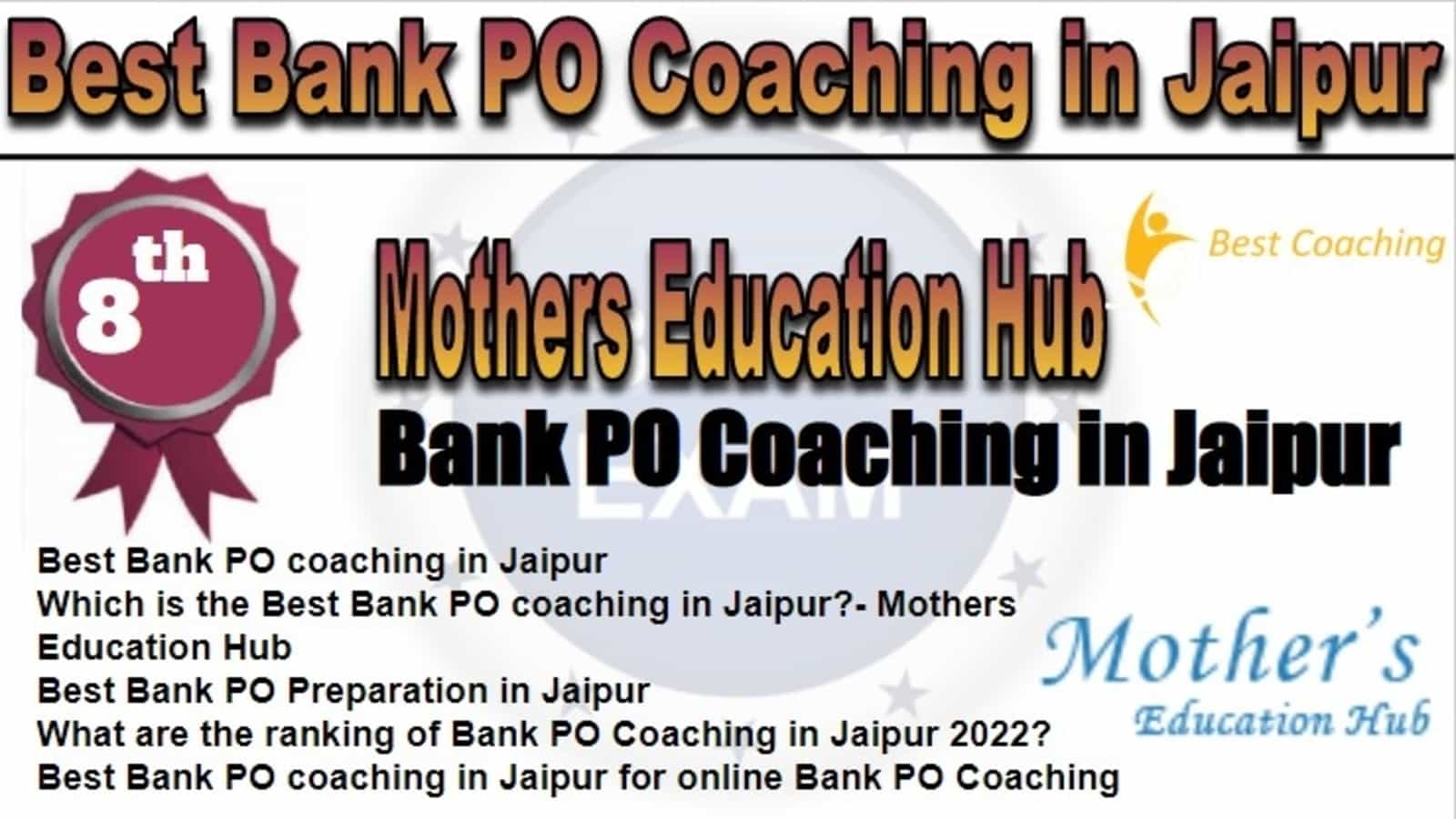 Rank 8 Best Bank PO Coaching in Jaipur