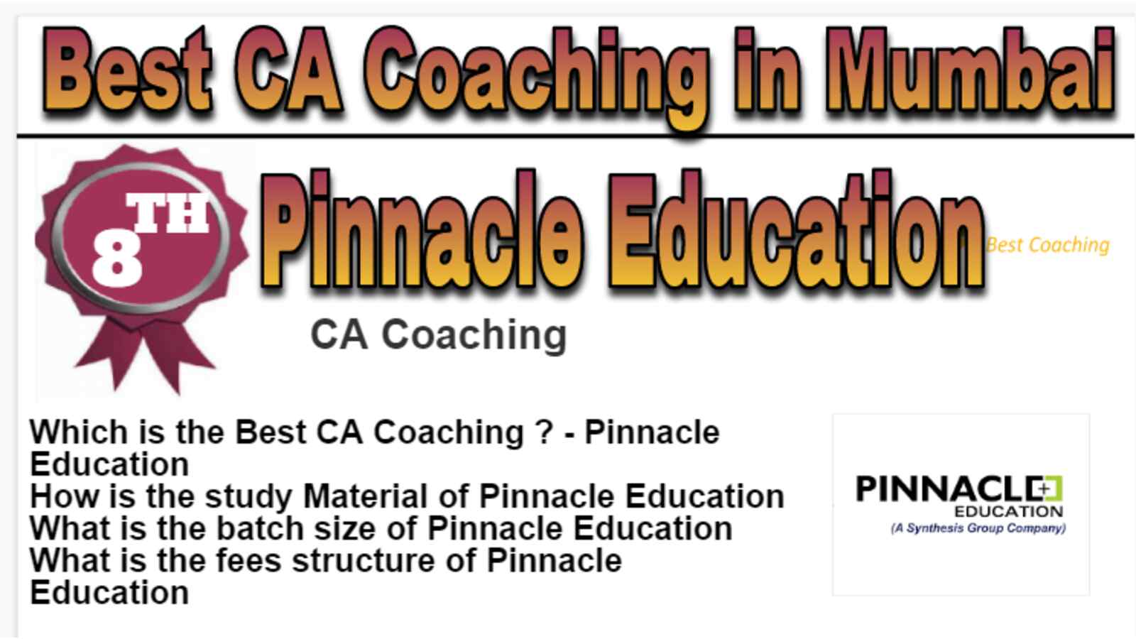 Rank 8 Best CA Coaching in Mumbai