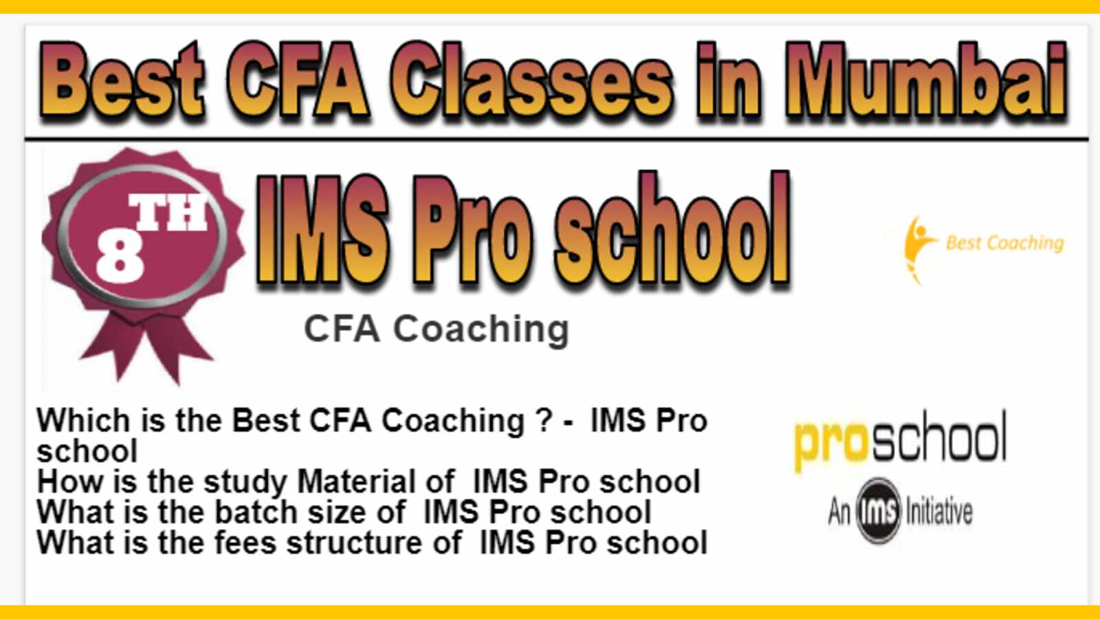 Rank 8 Best CFA Classes in Mumbai