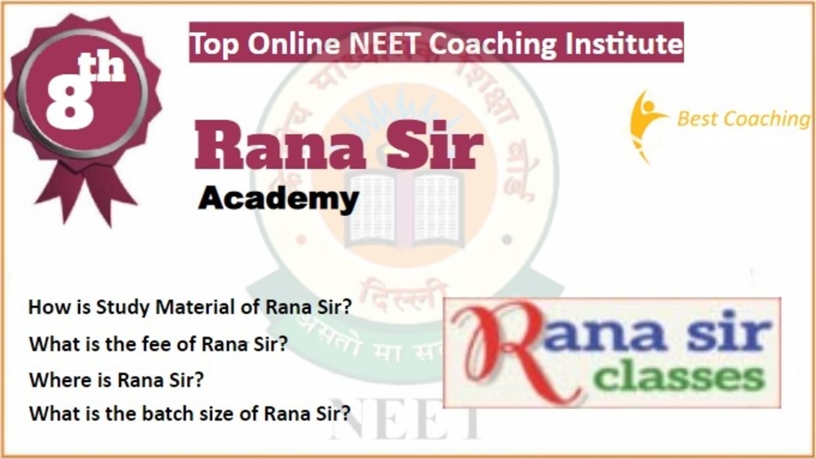 Rank 8 Best Online NEET Coaching