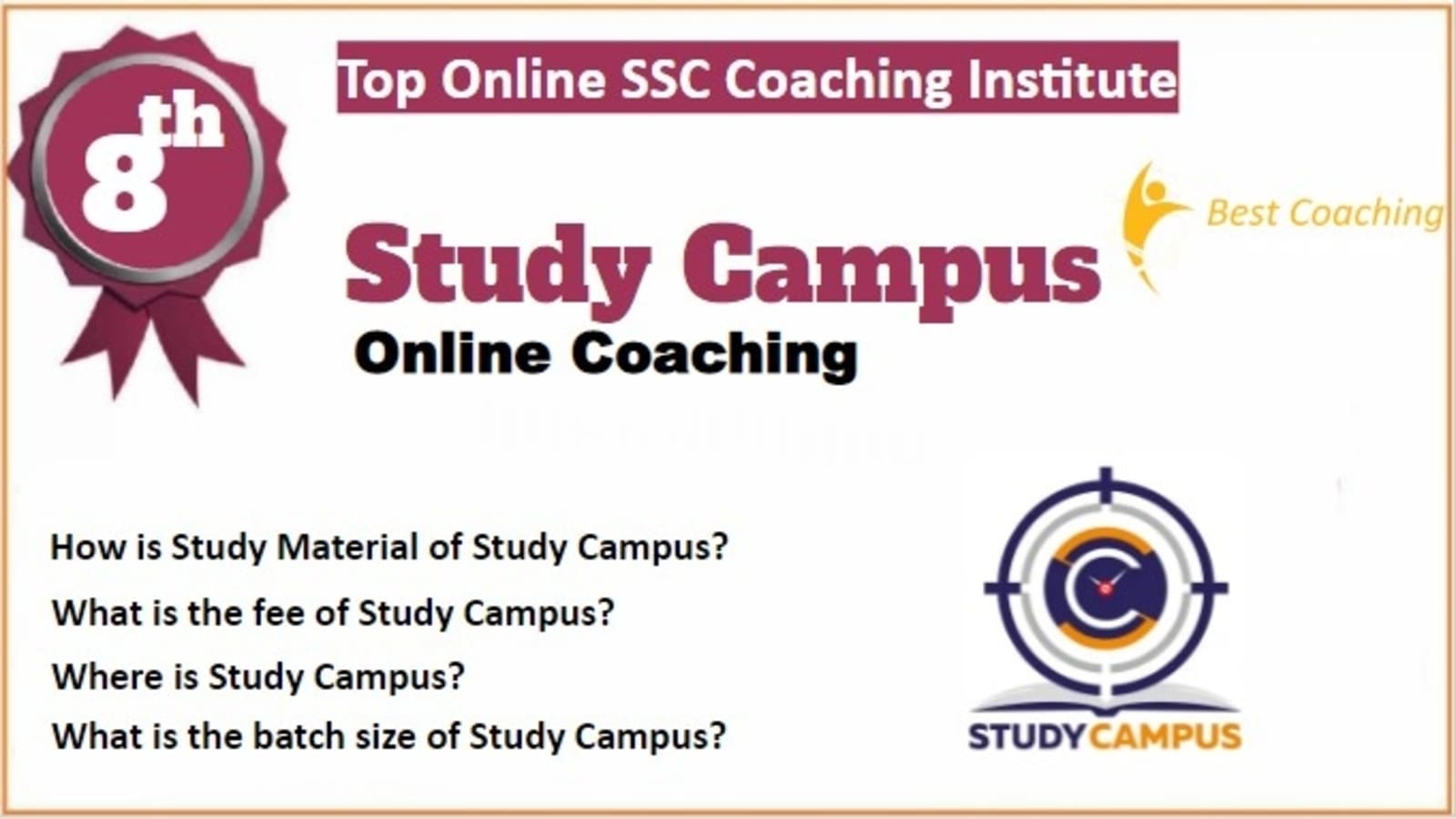 Rank 8 Best Online SSC Coaching