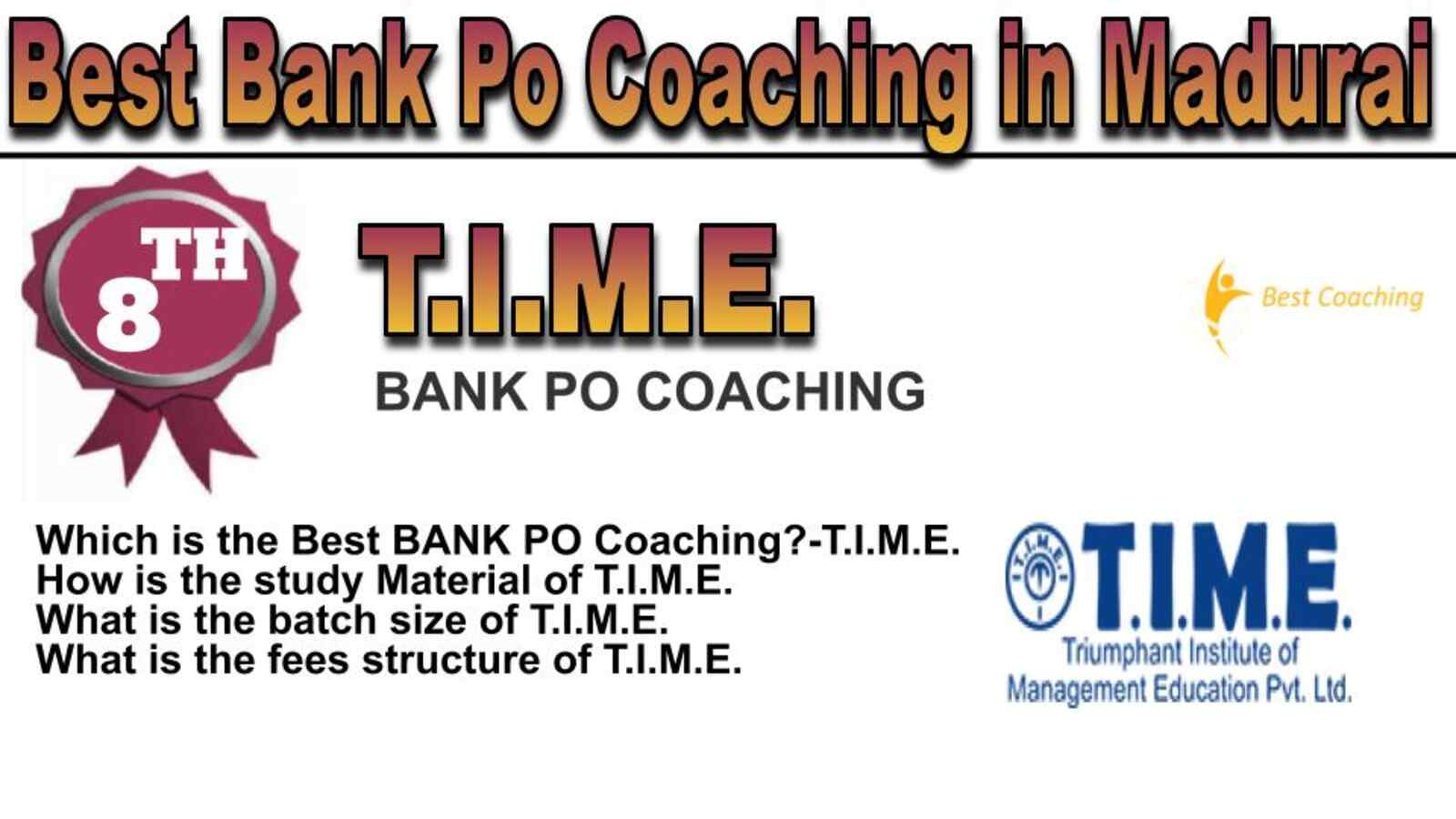 Rank 8 Best bank po coaching in Madurai