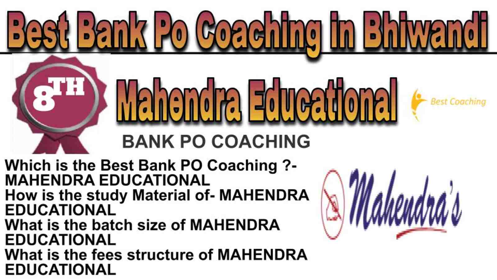 Rank 8 best bank po coaching in Bhiwandi