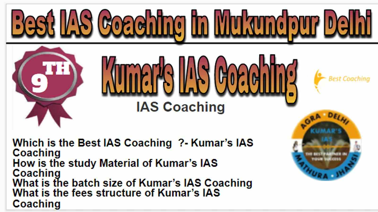 Rank 9 Best IAS Coaching in Mukundpur Delhi