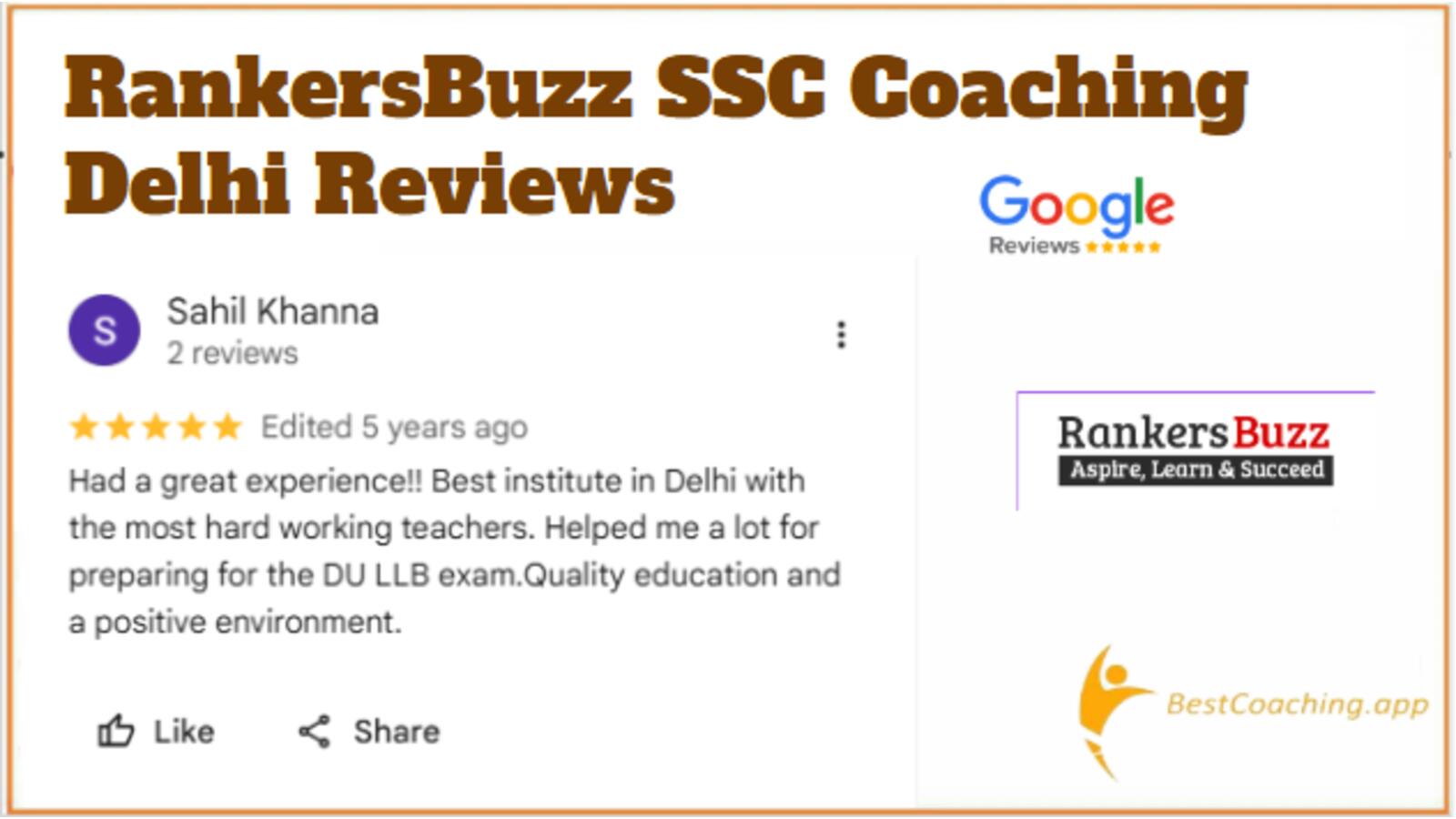 Rankers Buzz Coaching Delhi Reviews