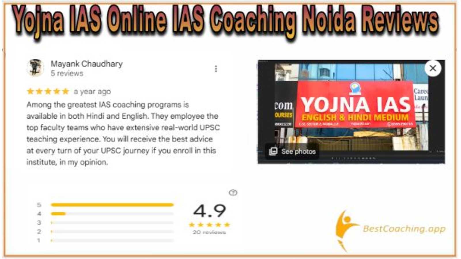 Yojana IAS Noida Reviews